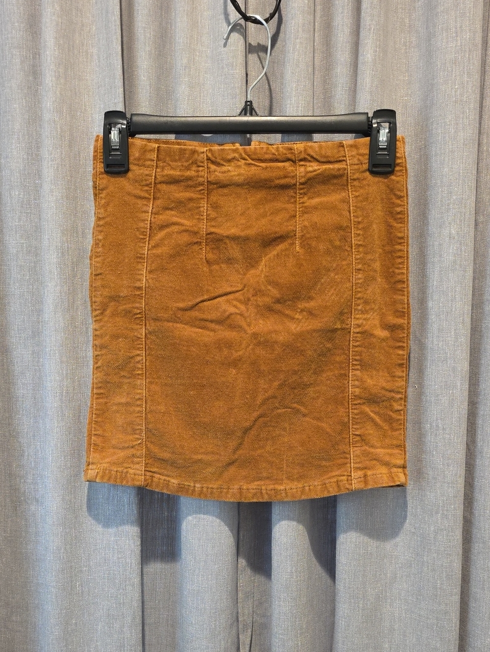 Brandy Melville Rust Brown Velvet Pencil Stretch Mini Skirt